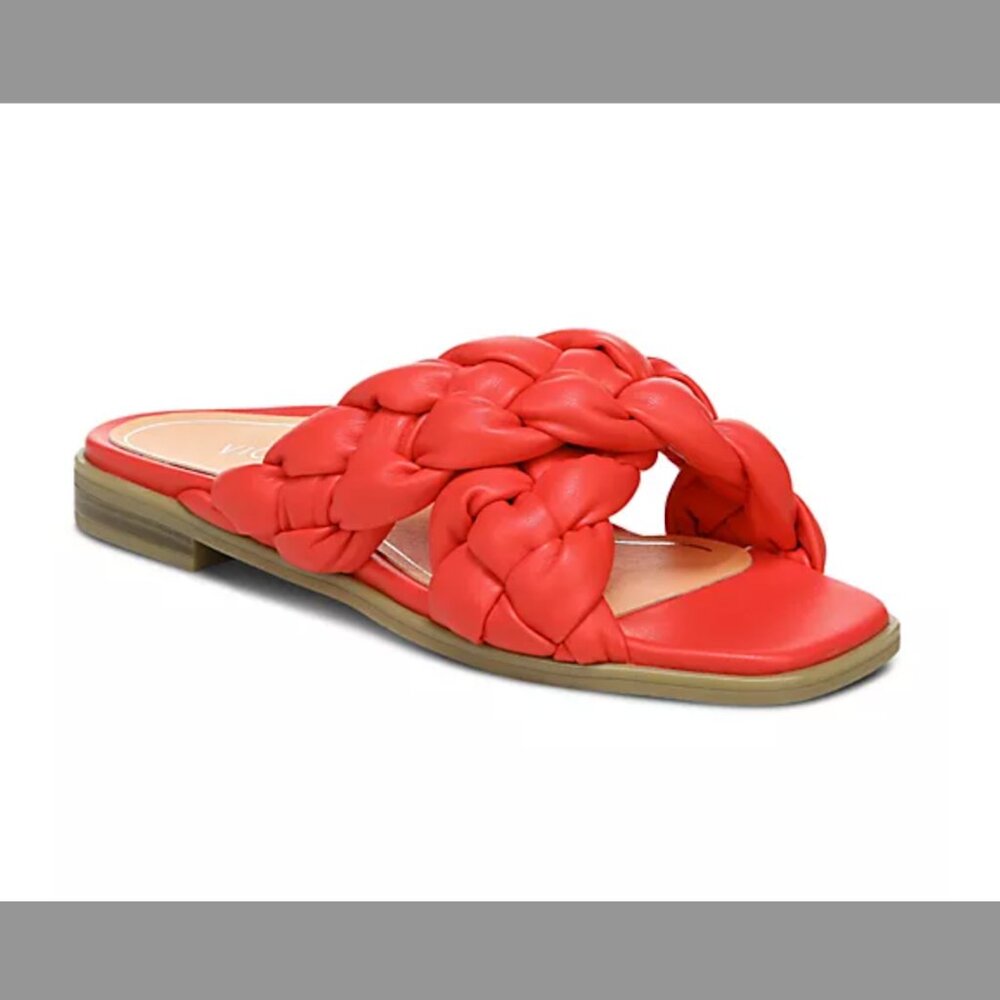 Vionic Kalina Braided Cross Strap Slides NWOT